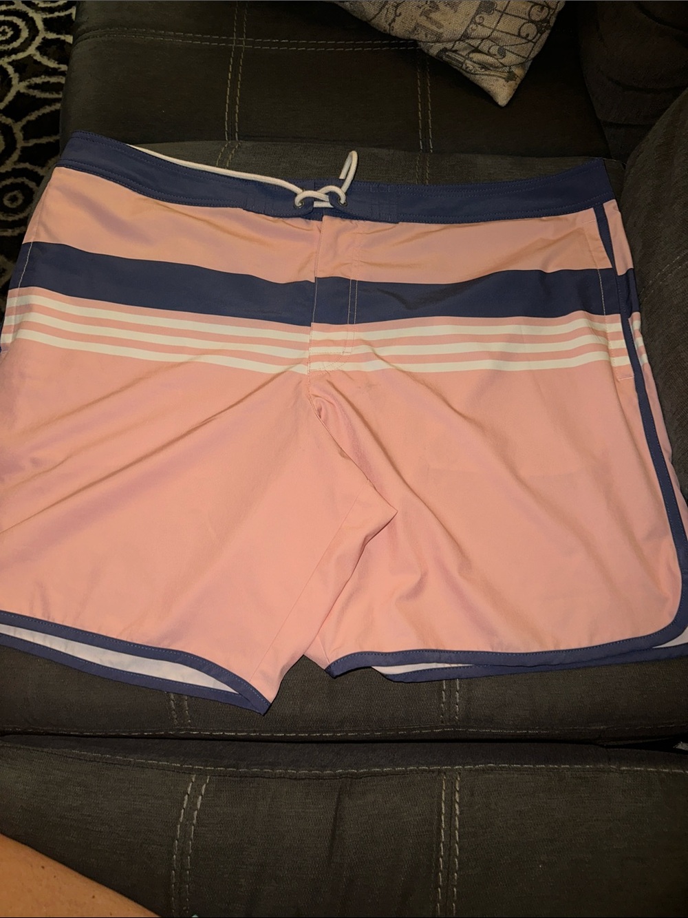 American Eagle Outfitters Pink and Navy Swim Trunks